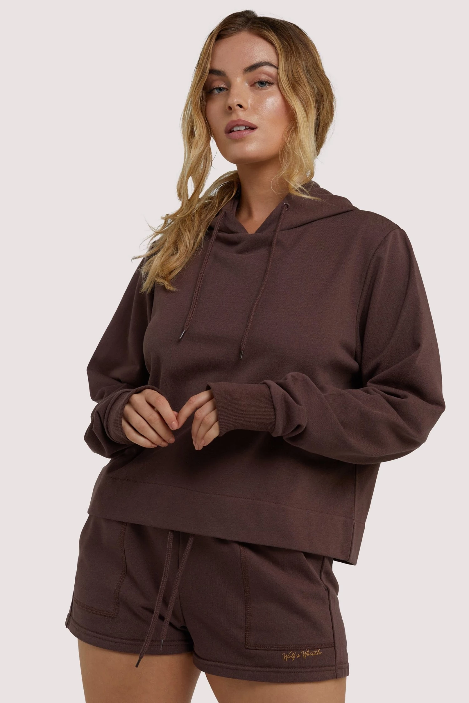 Wolf & Whistle Activewear Brown Hooded Top 1 Wolf & Whistle Activewear Brown Hooded Top