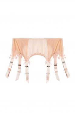 Bettie Page Lingerie Free Sexy Summer Brief Classic Suspender Belt Peach