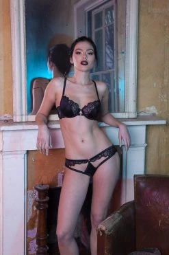 Peek & Beau Ida Satin Cut Out Knickers With Lace Outlet