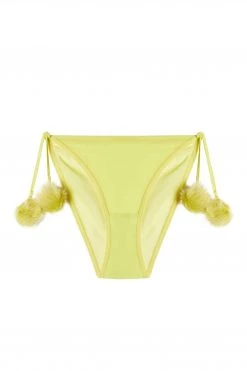 Bettie Page Lingerie Dolores Pom Pom Brief Chartreuse Nightwear 11 Bettie Page Lingerie Dolores Pom Pom Brief Chartreuse Nightwear
