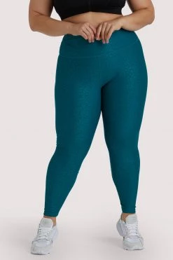 Wolf & Whistle Teal Wet Look Curve Leggings
