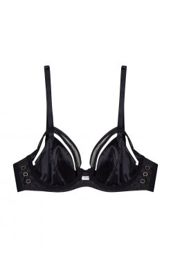 Playful Promises Charlie Black Cut-out Plunge Bra