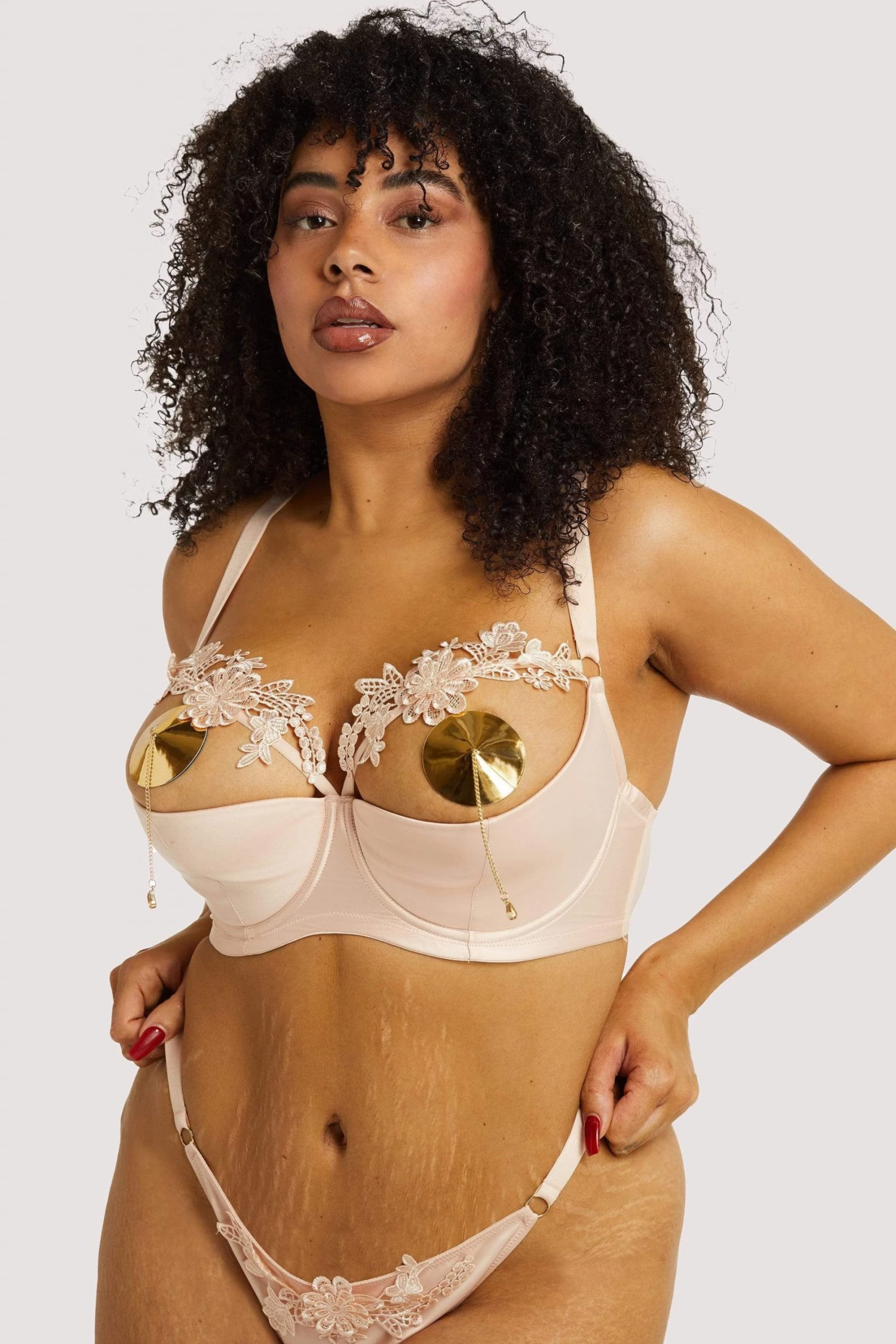Playful Promises Virginia Peach Guipure Quarter Cup Bra 11 Playful Promises Virginia Peach Guipure Quarter Cup Bra