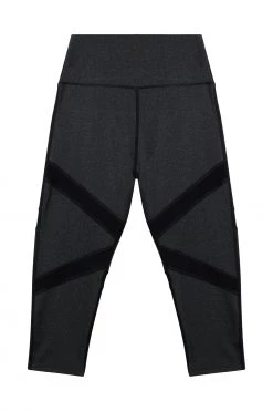 Wolf & Whistle Grey Marl Mesh Panel Crop Leggings