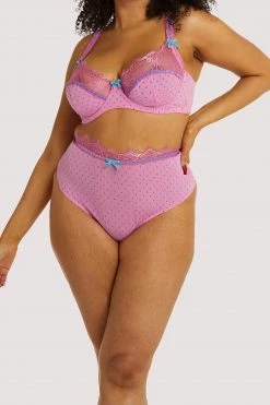 Playful Promises Knickers Sophia Pink High Waisted Thong