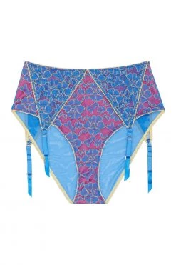 Regalia Aviyah Contrast Lace Suspender High Waist Brief Knickers