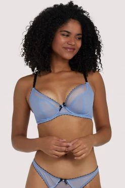 Deja Day New In Bras Grace Lavender Mesh Plunge Bra