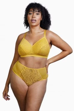 Deja Day Emma Mustard Yellow High Waist Brief