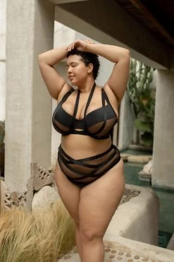 Playful Promises Curve Exclusive Brooklyn Fishnet Strappy High Waist Brief