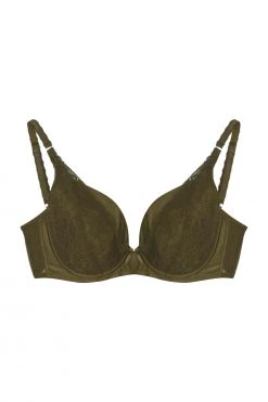 Deja Day Sophia Olive Plunge Push Up Bra New In Bras
