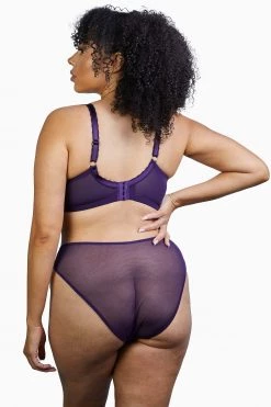Deja Day Emma Vine Purple Brazilian Lace Brief Knickers