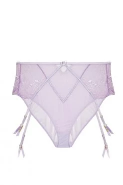 Playful Promises Curve Exclusive Knickers Mila Lilac Lace High Waisted Suspender Brief