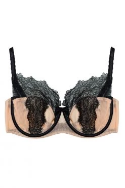 Deja Day Rosalyn Black And Blush Balcony Bra