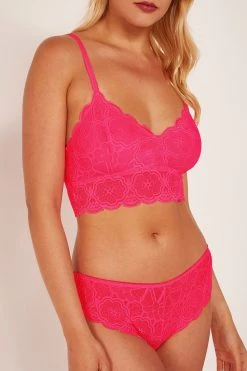 Wolf & Whistle Ariana Lace Neon Pink Brief Knickers