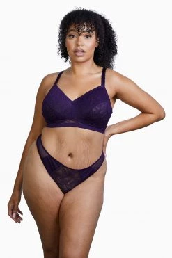 Deja Day Emma Vine Purple Ultimate Comfort Wireless Bra Bras