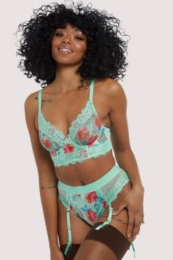 Felicity Hayward X PP Sabey Mint Floral Longline Bra Bras
