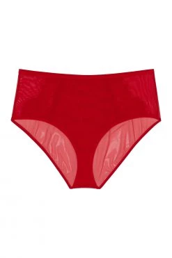 Playful Promises Curve Exclusive Kylie Red Lace Up High Waist Knicker