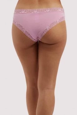 Squish Squish X Playful Promises Love Yourself Pink Embroidered Brief