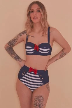 Collectif X Playful Promises Nautical Navy Bikini Top Swimwear
