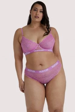 Hustler Branded Pink Curve Lace Brief Everyday Lingerie