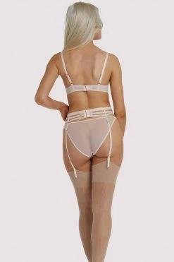 Playful Promises Virginia Peach Guipure Suspender Suspenders