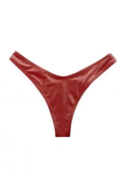 Wolf & Whistle Swimwear Lillian Peach Velvet V Shape Brief