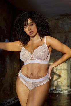 Hustler Branded Lace Baby Pink Bra