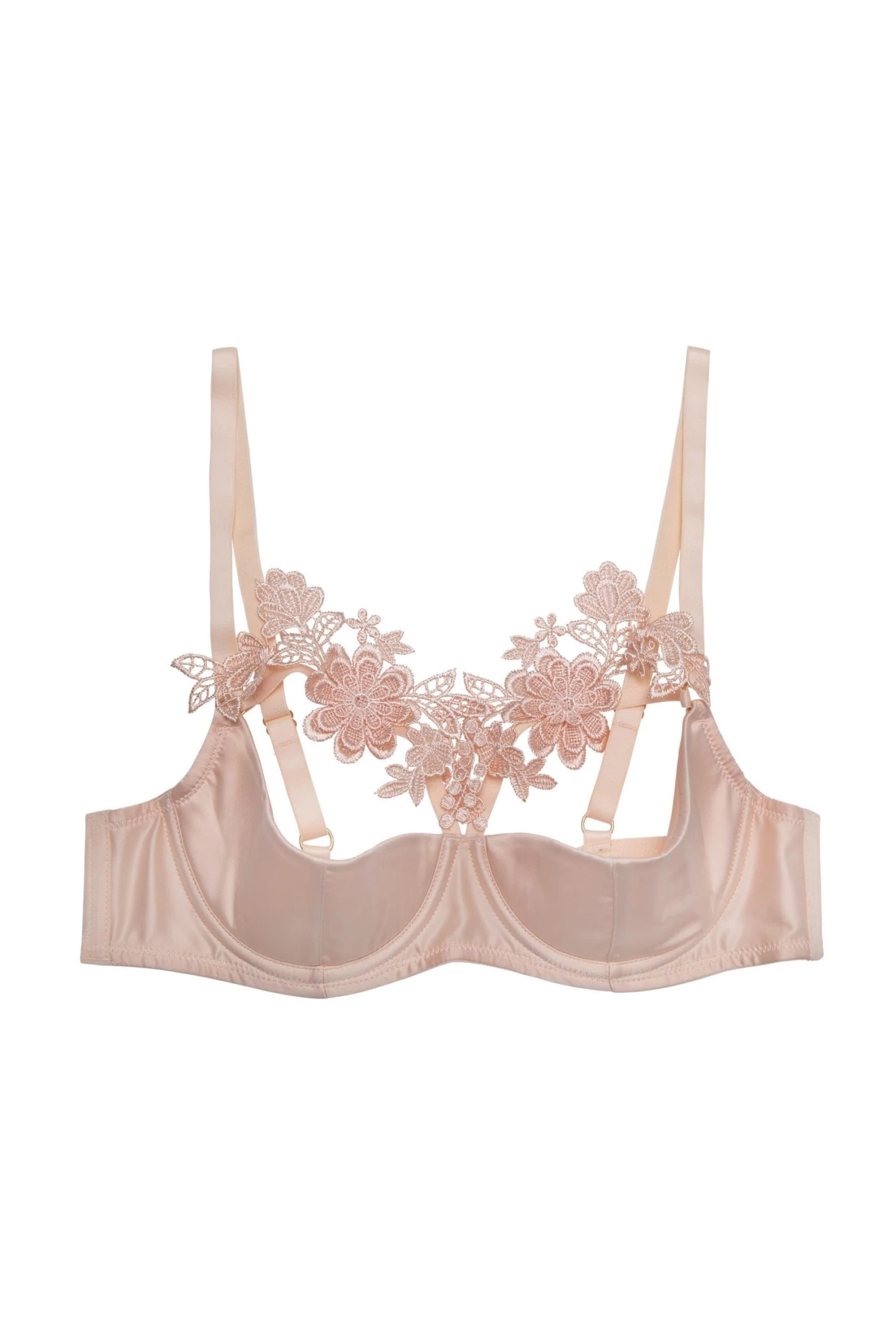 Playful Promises Virginia Peach Guipure Quarter Cup Bra 10 Playful Promises Virginia Peach Guipure Quarter Cup Bra