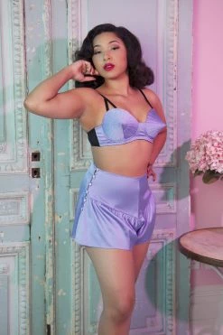 Bettie Page Lingerie Knickers Lilac French Knicker Briefs