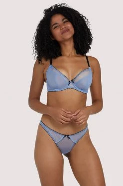 Deja Day New In Bras Grace Lavender Mesh Plunge Bra