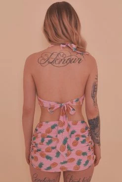 Collectif X Playful Promises Pineapple Ruched Triangle Bikini Top