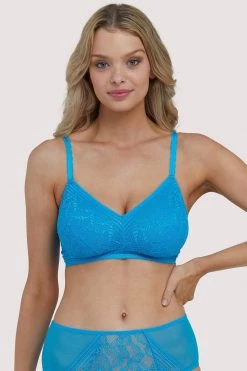 Deja Day Emma Sky Blue Lace Wireless Bra Bras
