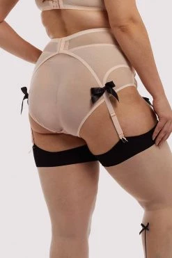 Bettie Page Lingerie Showgirl 4 Straps Stitch Pink Suspender Belt Suspenders 14 Bettie Page Lingerie Showgirl 4 Straps Stitch Pink Suspender Belt Suspenders