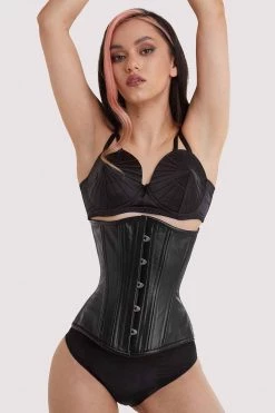 Bettie Page Lingerie Basques & Corsets Leather Underbust Corset