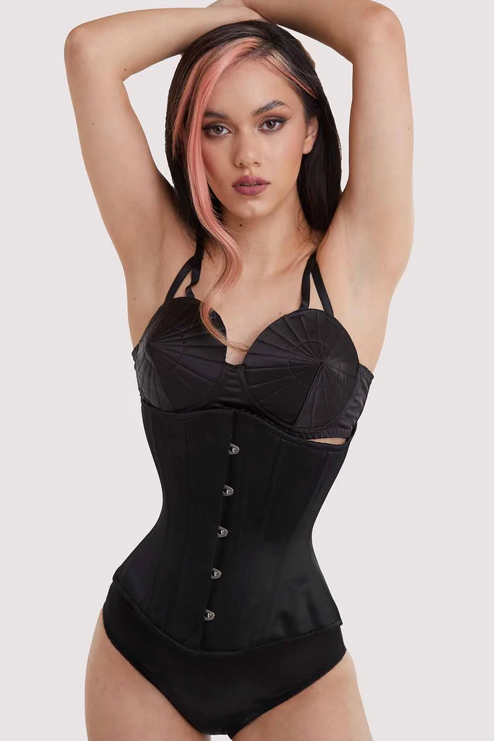 Bettie Page Lingerie Basques & Corsets Satin Underbust Corset 3 Bettie Page Lingerie Basques & Corsets Satin Underbust Corset