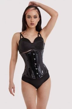 Bettie Page Lingerie Vinyl Fetish Underbust Corset Basques & Corsets