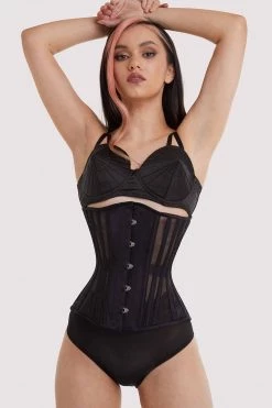 Bettie Page Lingerie Fine Mesh Underbust Corset
