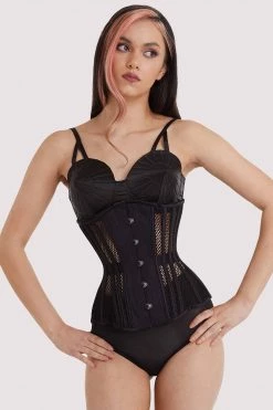 Bettie Page Lingerie Basques & Corsets Fishnet Mesh Underbust Corset