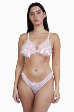 Bettie Page Lingerie Powder Puff Triangle Pink Bras