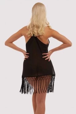 Bettie Page Lingerie Embroidered Tassel Chemise 10 Bettie Page Lingerie Embroidered Tassel Chemise