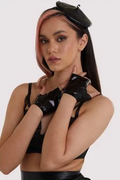 Bettie Page Lingerie Erotic Latex Mittens