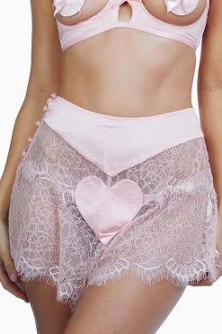 Bettie Page Lingerie Knickers Doris Peach Heart French Knicker Briefs