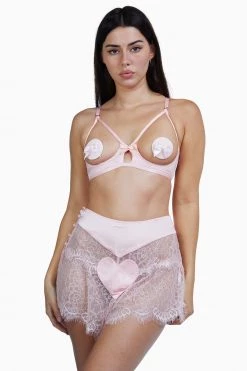 Bettie Page Lingerie Knickers Doris Peach Heart French Knicker Briefs