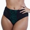Bettie Page Lingerie Knickers Elsie Emerald Lace High Waisted Brief