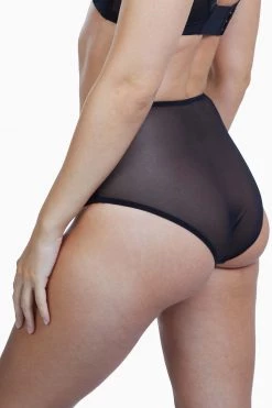 Bettie Page Lingerie Knickers Elsie Emerald Lace High Waisted Brief