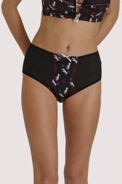 Bettie Page Lingerie Blaze Smoking Printed High Waist Brief