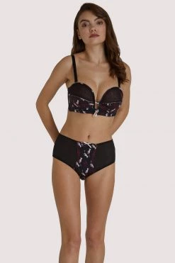 Bettie Page Lingerie Blaze Smoking Printed High Waist Brief