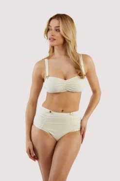 Bettie Page Lingerie Eco Honey White Sweetheart Bikini Top