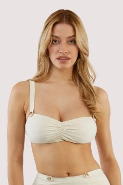 Bettie Page Lingerie Eco Honey White Sweetheart Bikini Top