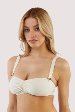 Bettie Page Lingerie Eco Honey White Sweetheart Bikini Top